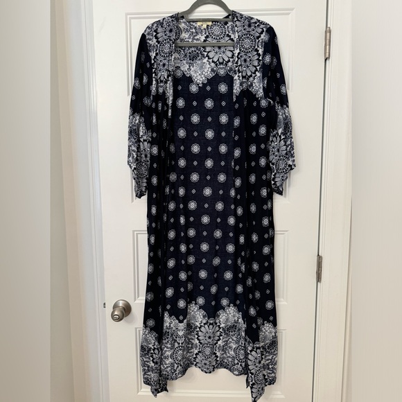 KORI America Kimono Robe, Long Cardigan Duster, Boho Maxi Coverup - Picture 5 of 5